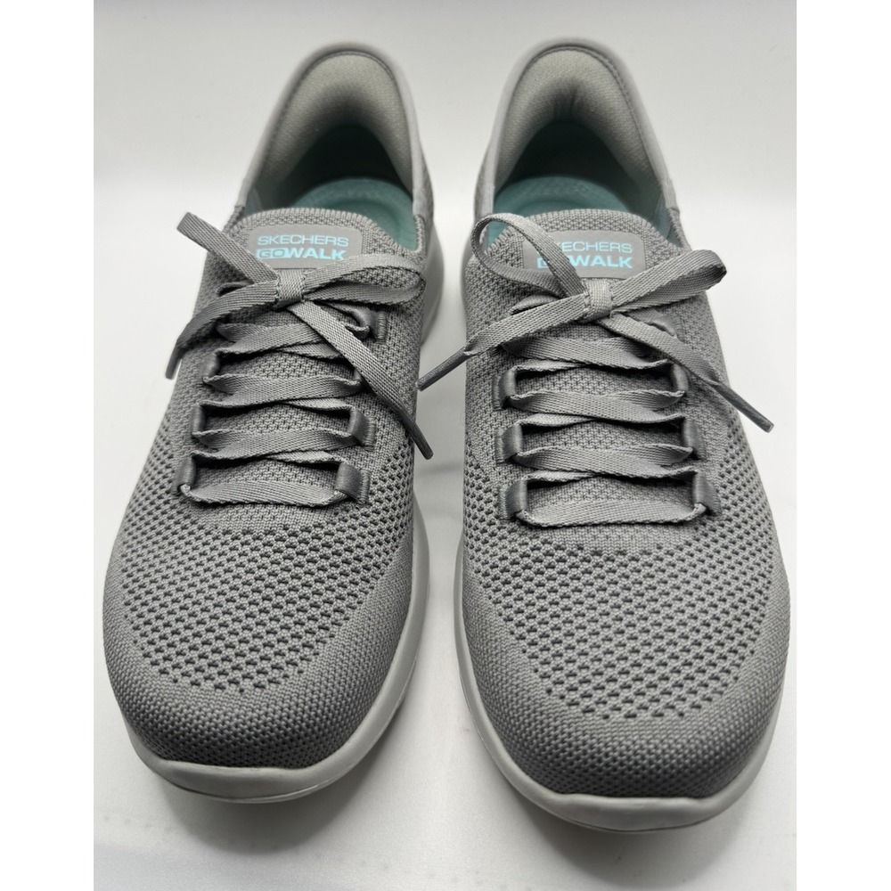 Skechers Women's Size 7 Slip-ins GOWalk Washable Sneakers Gray Stretch Fit Foam